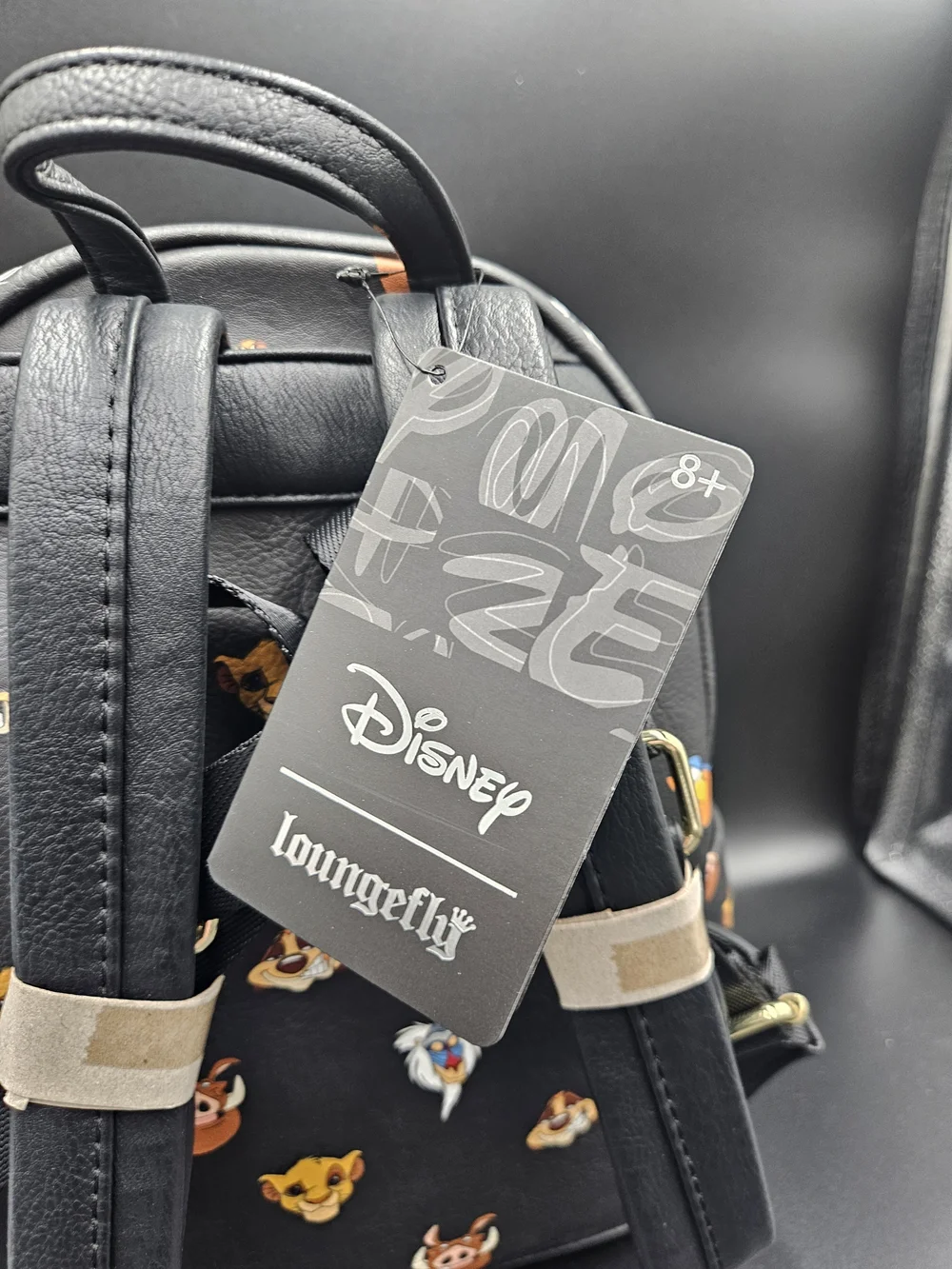 Disney Loungefly Lion King Mini Backpack Simba Timon Pumbaa NWT Black